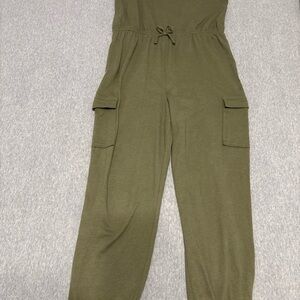 Wonder Nation Women Plus Size Cargo Tank Top Jumpsuit, Size 10-12